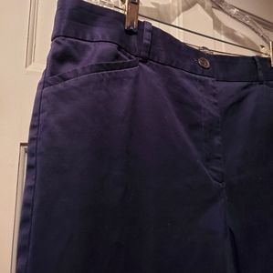 *final* Talbots navy "Perfect Crop" w/vents pants sz 14